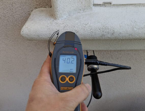 EIFS moisture probe service into the exterior cladding of a home.